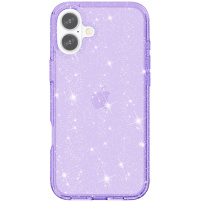 Husă transparentă cu sclipici pentru iPhone 17 - violet