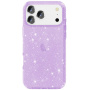 Husă transparentă cu sclipici pentru iPhone 17 Pro Max - violet