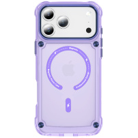 Husă rezistentă transparentă cu MagSafe pentru iPhone 17 Pro - violet