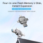 Yesido FL15 4 în 1 flash disk cu conectori USB-C / Lightning / USB-A / micro USB - 64GB - argintiu
