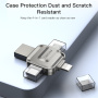 Yesido FL15 4 în 1 flash disk cu conectori USB-C / Lightning / USB-A / micro USB - 16GB - argintiu
