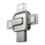 Yesido FL15 4 în 1 flash disk cu conectori USB-C / Lightning / USB-A / micro USB - 16GB - argintiu