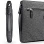 Geantă QIALINO pentru iPad de până la 13" / MacBook de până la 14" - gri închis