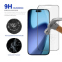 Rurihai sticlă mată securizată 2.5D cu ramă neagră pentru iPhone 17
