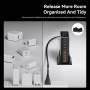 Adaptor de încărcare rapidă ESSAGER YMX-320W GaN cu porturi 4x USB-C / 4x USB-A - 320W - negru