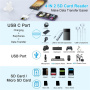 Adaptor NK-104 Pro 4 în 1 cu cititor de carduri - slot pentru card SD / TF / USB-C / USB-A la USB-C / Lightning - alb