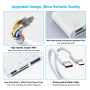 Adaptor NK-104 Pro 4 în 1 cu cititor de carduri - slot pentru card SD / TF / USB-C / USB-A la USB-C / Lightning - alb
