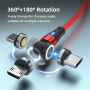 Cablu de încărcare și date 3 în 1 ENKAY cu conectori magnetici interschimbabili - USB-A la USB-C / Lightning / micro USB - 1 m - negru