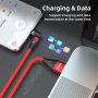 Cablu de încărcare și date 3 în 1 ENKAY cu conectori magnetici interschimbabili - USB-A la USB-C / Lightning / micro USB - 1 m - negru