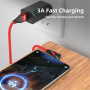 Cablu de încărcare și date 3 în 1 ENKAY cu conectori magnetici interschimbabili - USB-A la USB-C / Lightning / micro USB - 1 m - negru