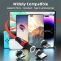 Cablu de încărcare și date 3 în 1 ENKAY cu conectori magnetici interschimbabili - USB-A la USB-C / Lightning / micro USB - 1 m - negru