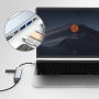 Hub 7 în 1 - slot pentru card SD / TF / HDMI / 2x USB-C / 2x USB-A la USB-C - gri