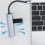 Hub 7 în 1 - slot pentru card SD / TF / HDMI / 2x USB-C / 2x USB-A la USB-C - gri