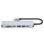 Hub 7 în 1 - slot pentru card SD / TF / HDMI / 2x USB-C / 2x USB-A la USB-C - gri