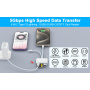 Adaptor NK-104 Pro 4 în 1 cu cititor de carduri - slot pentru card SD / TF / USB-C / USB-A la USB-C / Lightning - alb