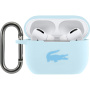 Husă silicon Lacoste Glossy Printing Logo pentru AirPods Pro - albastru