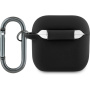 Lacoste Croc Logo husă din silicon cu carabină pentru AirPods 4 / 5 - negru