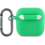 Husă din silicon Lacoste Croc Logo cu carabină pentru AirPods 4 / 5 - verde
