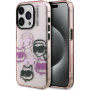 Karl Lagerfeld IML Multi K&CH Heads husă pentru iPhone 15 Pro - roz