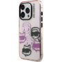 Karl Lagerfeld IML Multi K&CH Heads husă pentru iPhone 15 Pro - roz