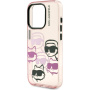 Karl Lagerfeld IML Multi K&CH Heads husă pentru iPhone 15 Pro - roz