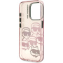 Karl Lagerfeld IML Multi K&CH Heads husă pentru iPhone 15 Pro - roz