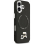 Husă Karl Lagerfeld Karl and Choupette Heads Pins cu MagSafe pentru iPhone 17 - negru