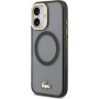 Husă Lacoste Frosted Finish cu Logo Auriu și MagSafe pentru iPhone 17 - gri