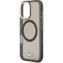 Husă Lacoste Frosted Finish cu Logo Auriu și MagSafe pentru iPhone 17 - gri