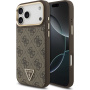 Husă Guess 4G Triangle Logo Gold Frame cu MagSafe pentru iPhone 17 Pro Max - maro