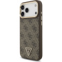 Husă Guess 4G Triangle Logo Gold Frame cu MagSafe pentru iPhone 17 Pro Max - maro