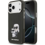 Karl Lagerfeld IML Aquarelle Karl and Choupette husă pentru iPhone 17 Pro - negru