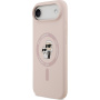 Karl Lagerfeld Karl and Choupette husă siliconată cu MagSafe pentru iPhone Air - roz