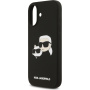 Husă silicon Karl Lagerfeld Double Heads cu MagSafe pentru iPhone 17 - negru