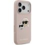 Karl Lagerfeld Double Heads husă siliconată cu MagSafe pentru iPhone 17 Pro - roz