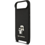Karl Lagerfeld Saffiano Crossbody Metal Karl and Choupette husă cu curea ajustabilă pentru iPhone Air - negru