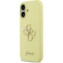 Husă silicon Guess 4G Metal Logo pentru iPhone 17 - neon galben