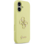 Husă silicon Guess 4G Metal Logo pentru iPhone 17 - neon galben