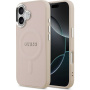 Husă Guess Saffiano cu MagSafe pentru iPhone 17 - roz