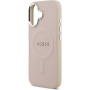 Husă Guess Saffiano cu MagSafe pentru iPhone 17 - roz