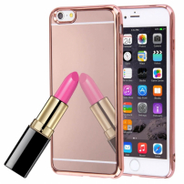Carcasă protecţie tip oglindă, pentru Apple iPhone 6 Plus / 6S Plus - roz-aurie