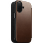 Nomad Modern Leather Folio husă flip cu MagSafe pentru iPhone 17 - maro