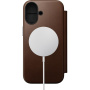 Nomad Modern Leather Folio husă flip cu MagSafe pentru iPhone 17 - maro