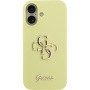 Husă silicon Guess 4G Metal Logo pentru iPhone 17 - neon galben