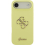 Husă silicon Guess 4G Metal Logo pentru iPhone Air - neon galben