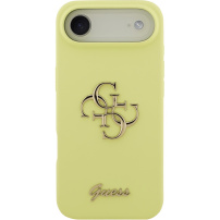 Husă silicon Guess 4G Metal Logo pentru iPhone Air - neon galben