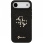 Husă strălucitoare Guess Fixed Glitter 4G Metal Logo pentru iPhone Air - negru