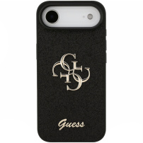 Husă strălucitoare Guess Fixed Glitter 4G Metal Logo pentru iPhone Air - negru