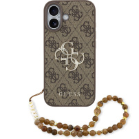 Husă Guess 4G Metal Logo Strap cu curea pentru iPhone 17 - maro