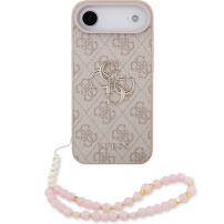 Husă Guess 4G Metal Logo Strap cu șnur pentru iPhone Air - roz